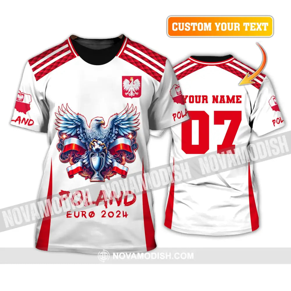 Unisex Shirt Custom Name And Number Poland Football 2024 Polo Long Sleeve T-Shirt