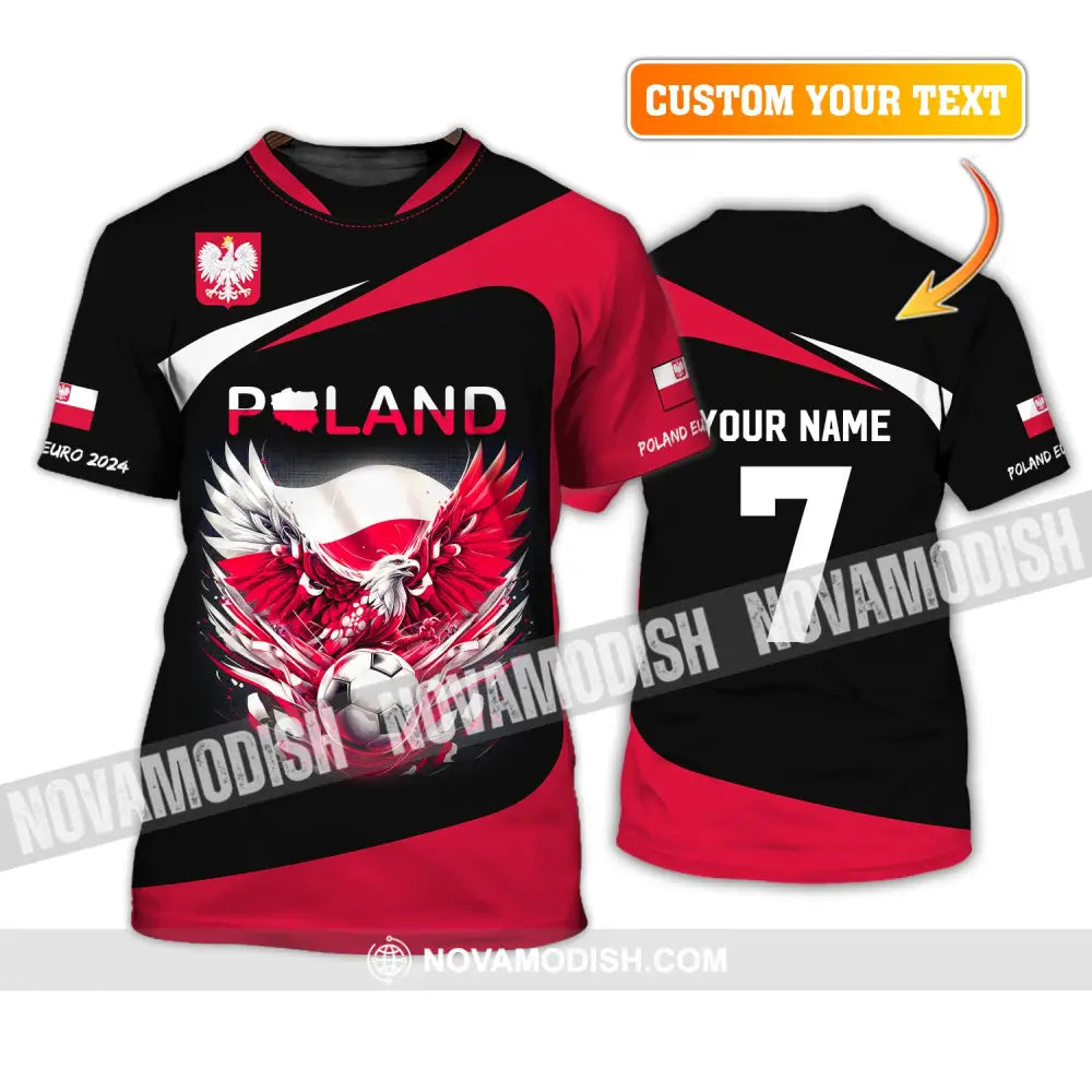 Unisex Shirt Custom Name And Number Poland Football 2024 Polo Long Sleeve T-Shirt