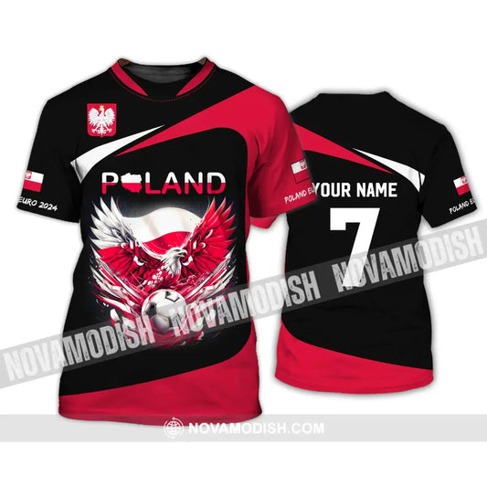 Unisex Shirt Custom Name And Number Poland Football 2024 Polo Long Sleeve T-Shirt / S