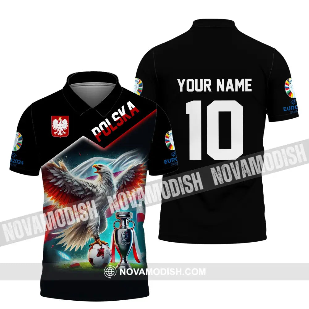 Unisex Shirt Custom Name And Number Poland Football Polo Euro 2024 Hoodie Long Sleeve / S T-Shirt