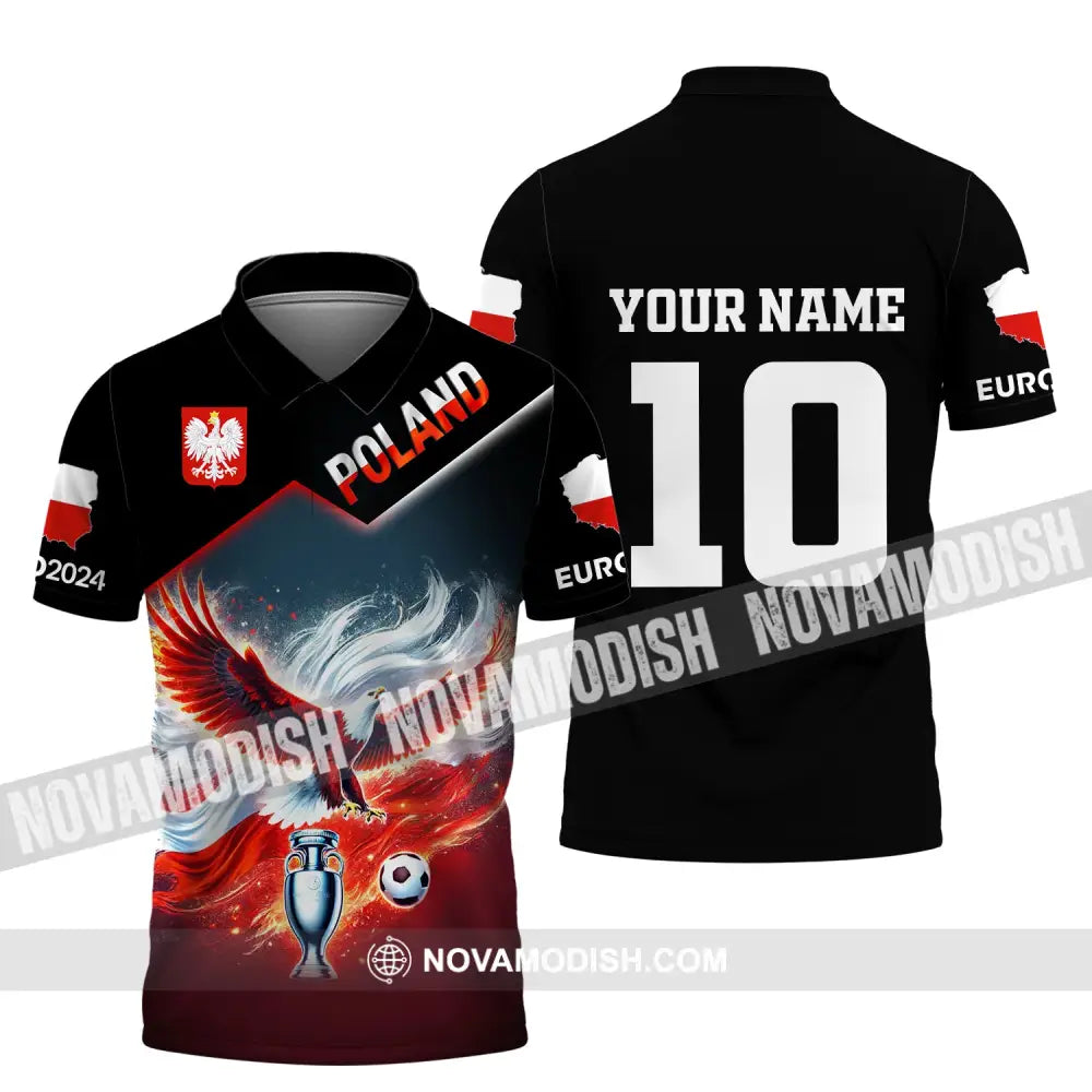 Unisex Shirt Custom Name And Number Poland Football Polo Euro 2024 Hoodie Long Sleeve / S T-Shirt