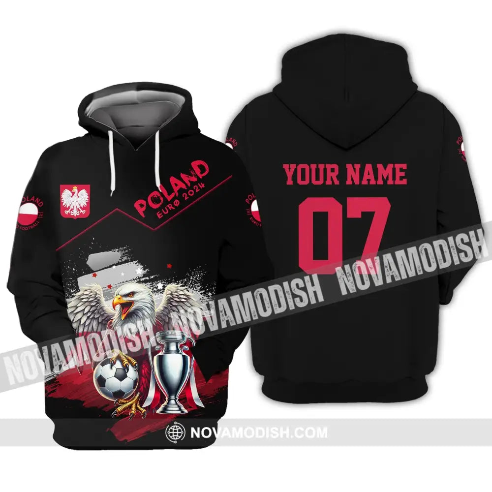 Unisex Shirt - Custom Name And Number Poland National Team Euro 2024 Hoodie / S T-Shirt