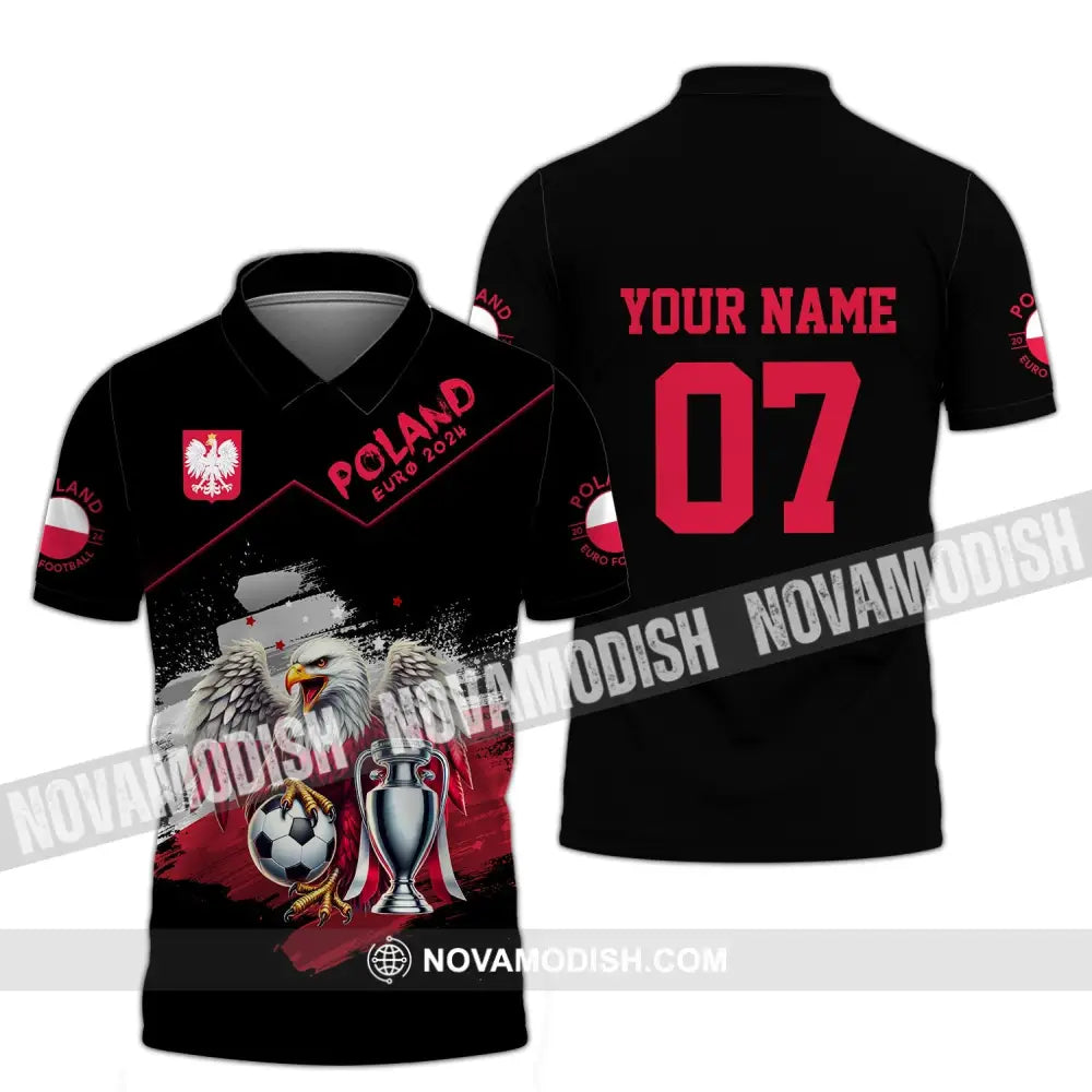 Unisex Shirt - Custom Name And Number Poland National Team Euro 2024 Polo / S T-Shirt