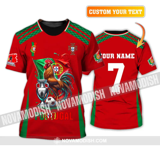 Unisex Shirt Custom Name And Number Portugal Euro 2024 Football Polo Long Sleeve T-Shirt