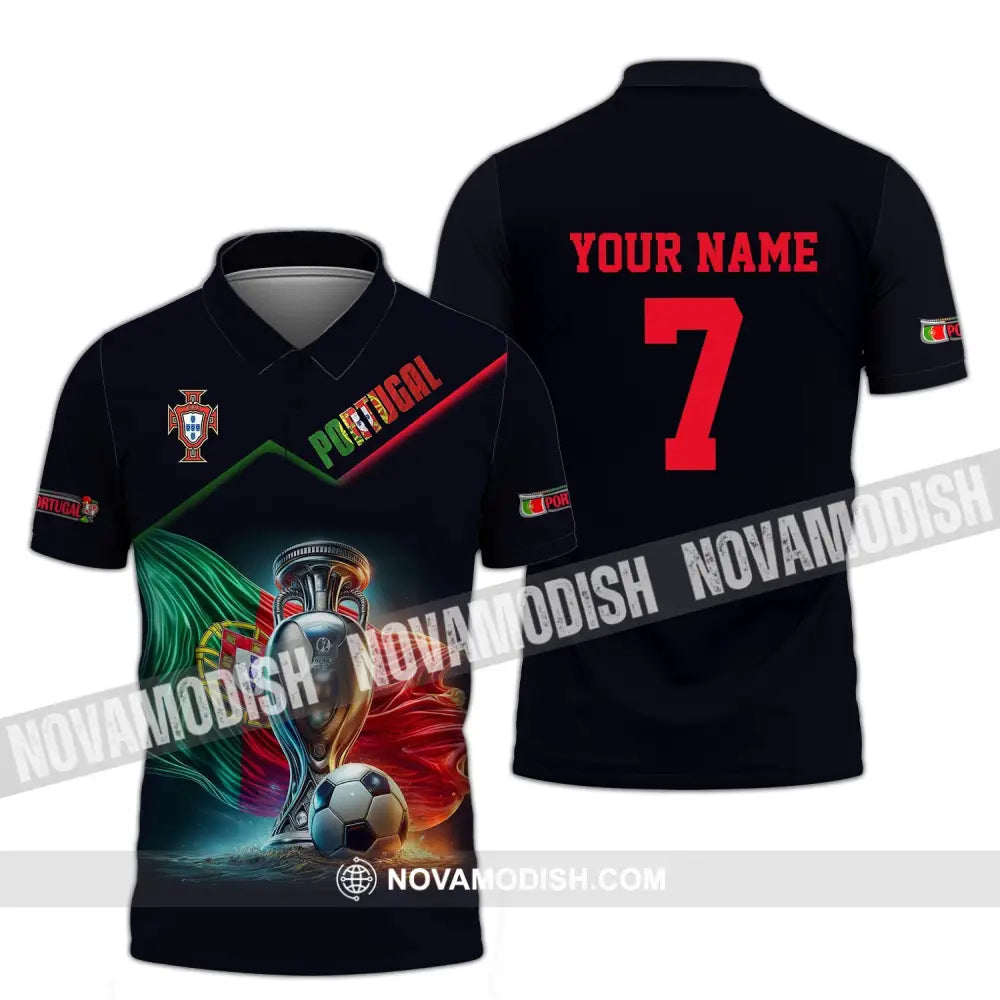 Unisex Shirt - Custom Name And Number Portugal Euro 2024 Team Polo / S T-Shirt