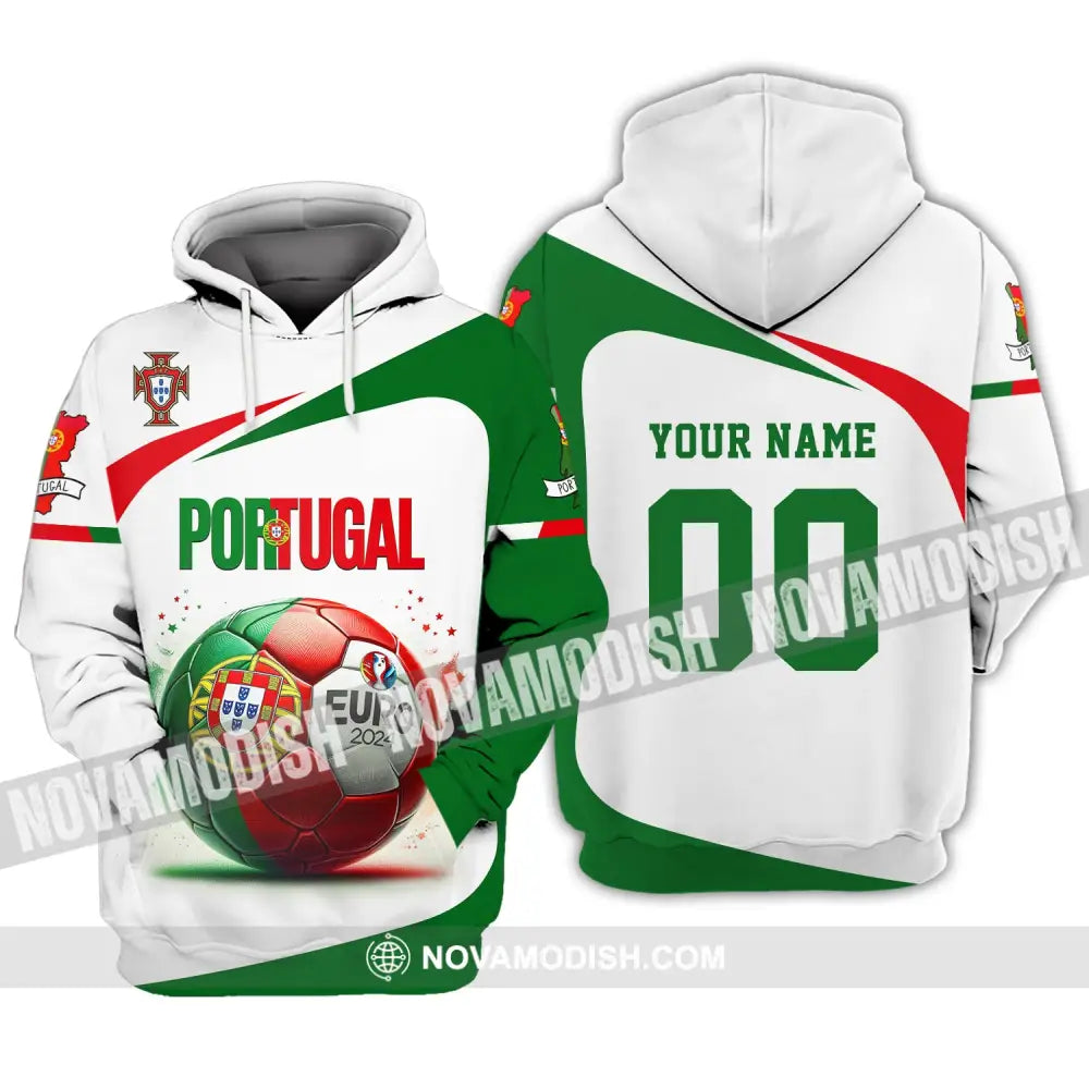 Unisex Shirt Custom Name And Number Portugal Football Euro 2024 Polo Long Sleeve Hoodie / S T-Shirt