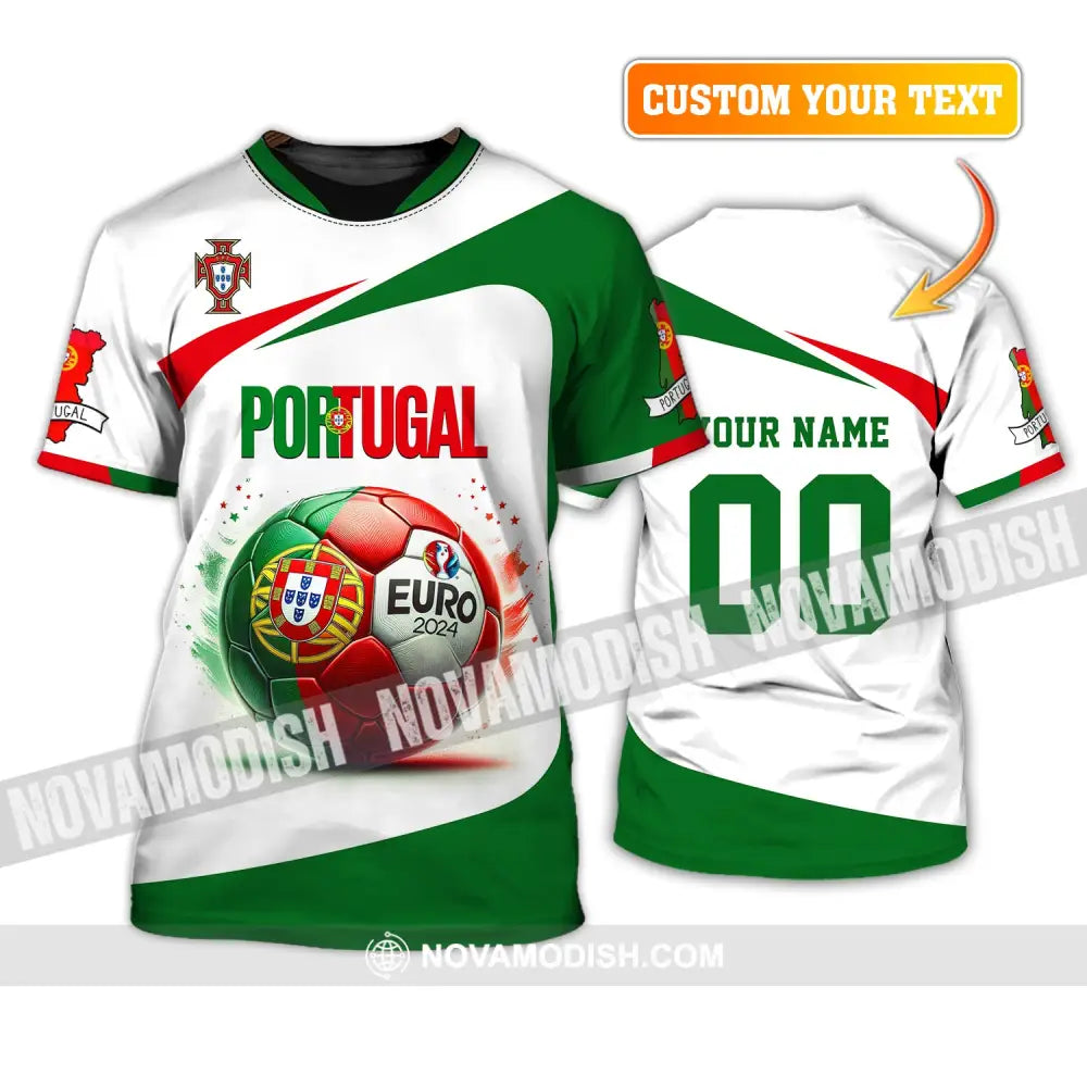 Unisex Shirt Custom Name And Number Portugal Football Euro 2024 Polo Long Sleeve T-Shirt