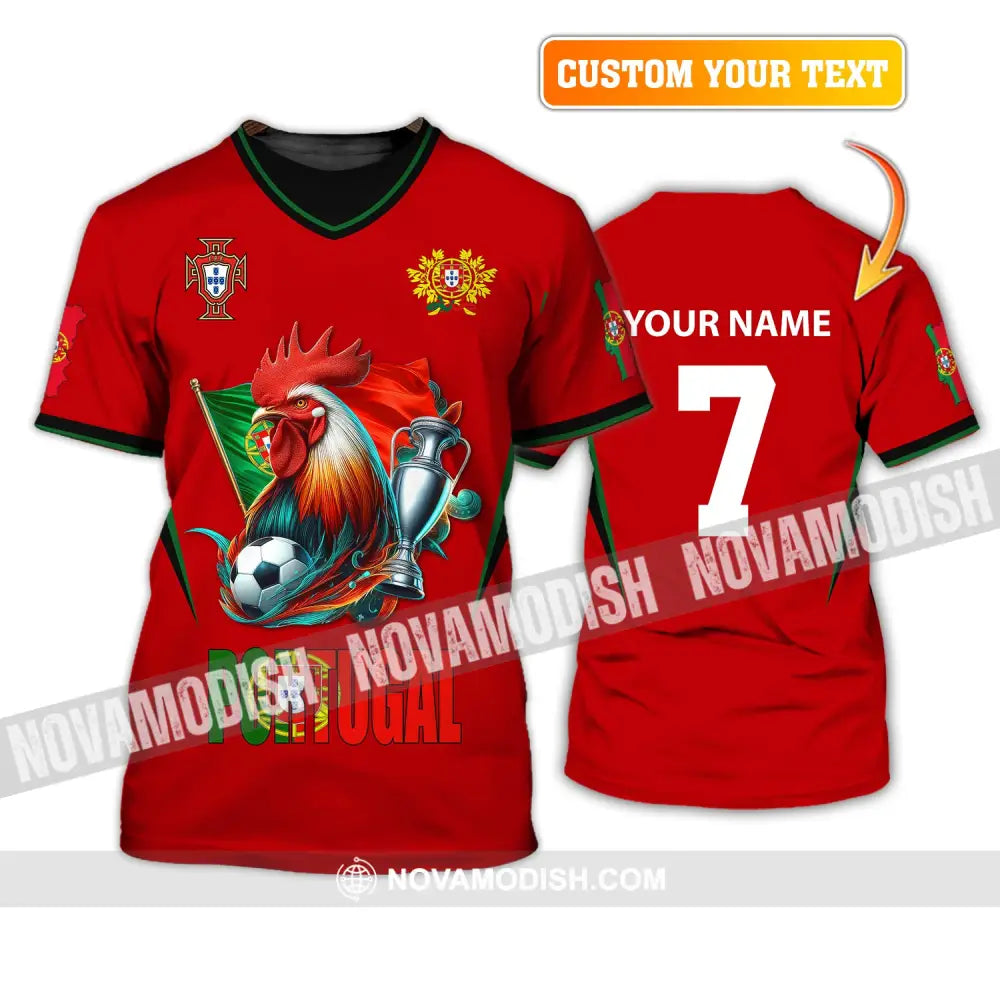 Unisex Shirt Custom Name And Number Portugal Football Euro 2024 Polo Long Sleeve T-Shirt