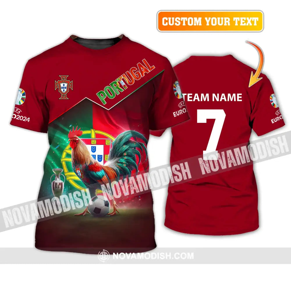 Unisex Shirt Custom Name And Number Portugal Football Euro 2024 Polo Long Sleeve T-Shirt