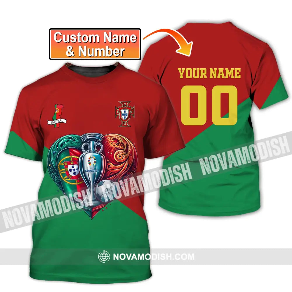 Unisex Shirt Custom Name And Number Portugal Football Polo Euro 2024 Hoodie Long Sleeve T-Shirt