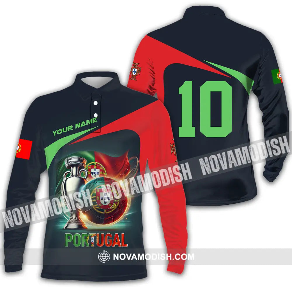 Unisex Shirt - Custom Name And Number Portugal Lover Shirt Long Sleeve Polo / S T-shirt