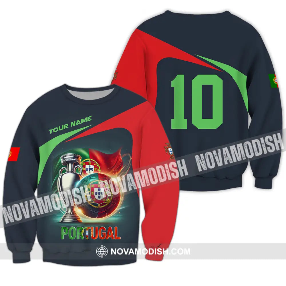 Unisex Shirt - Custom Name And Number Portugal Lover Shirt Long Sleeve / S T-shirt