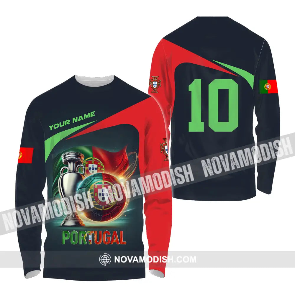 Unisex Shirt - Custom Name And Number Portugal Lover Shirt Long Sleeve Shirt / S T-shirt
