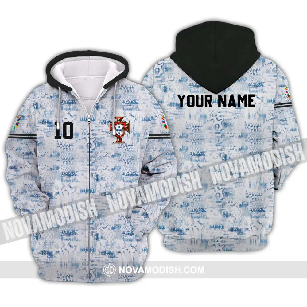 Unisex Shirt - Custom Name And Number Portugal National Team Shirt Zipper Hoodie / S T-shirt