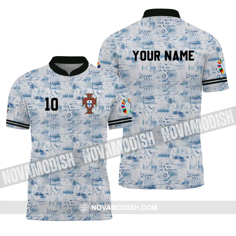 Unisex Shirt - Custom Name And Number Portugal National Team Shirt Zipper Polo Shirt / S T-shirt