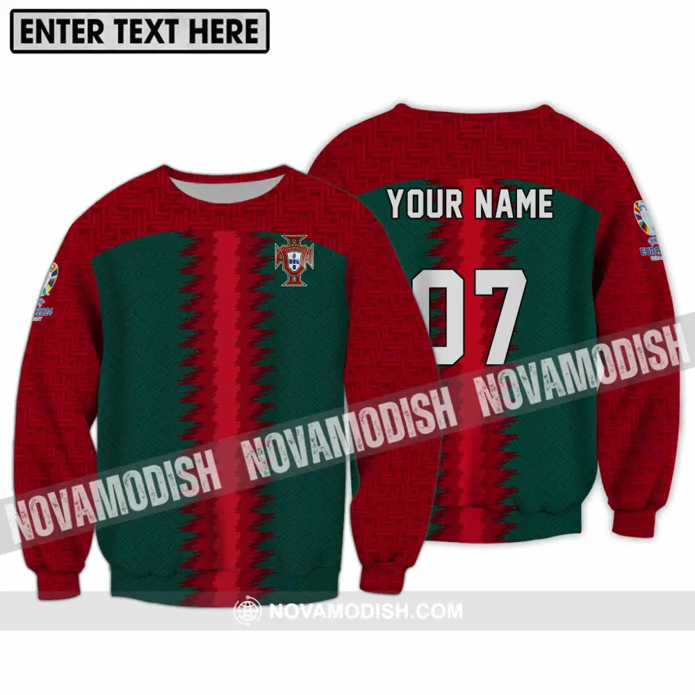 Unisex Shirt - Custom Name And Number Portugal Team Shirt Long Sleeve / S T-shirt