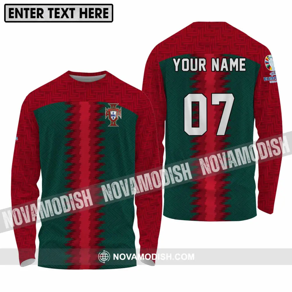 Unisex Shirt - Custom Name And Number Portugal Team Shirt Long Sleeve Shirt / S T-shirt