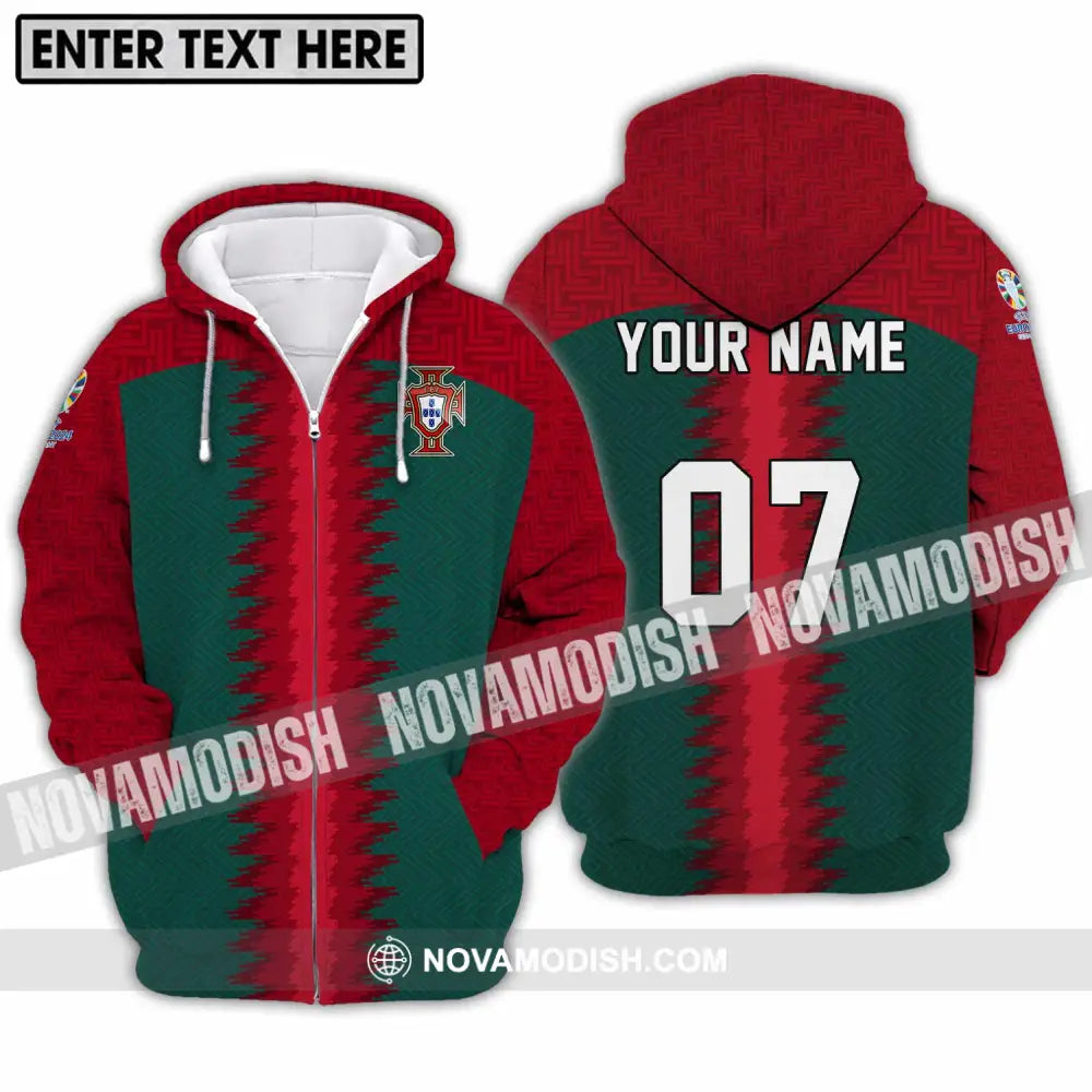 Unisex Shirt - Custom Name And Number Portugal Team Shirt Zipper Hoodie / S T-shirt