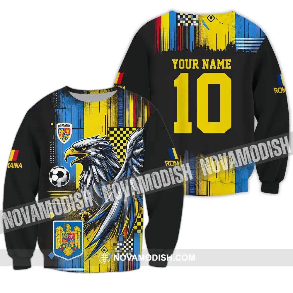 Unisex Shirt - Custom Name And Number Romania Shirt Enhance Long Sleeve / S T-shirt