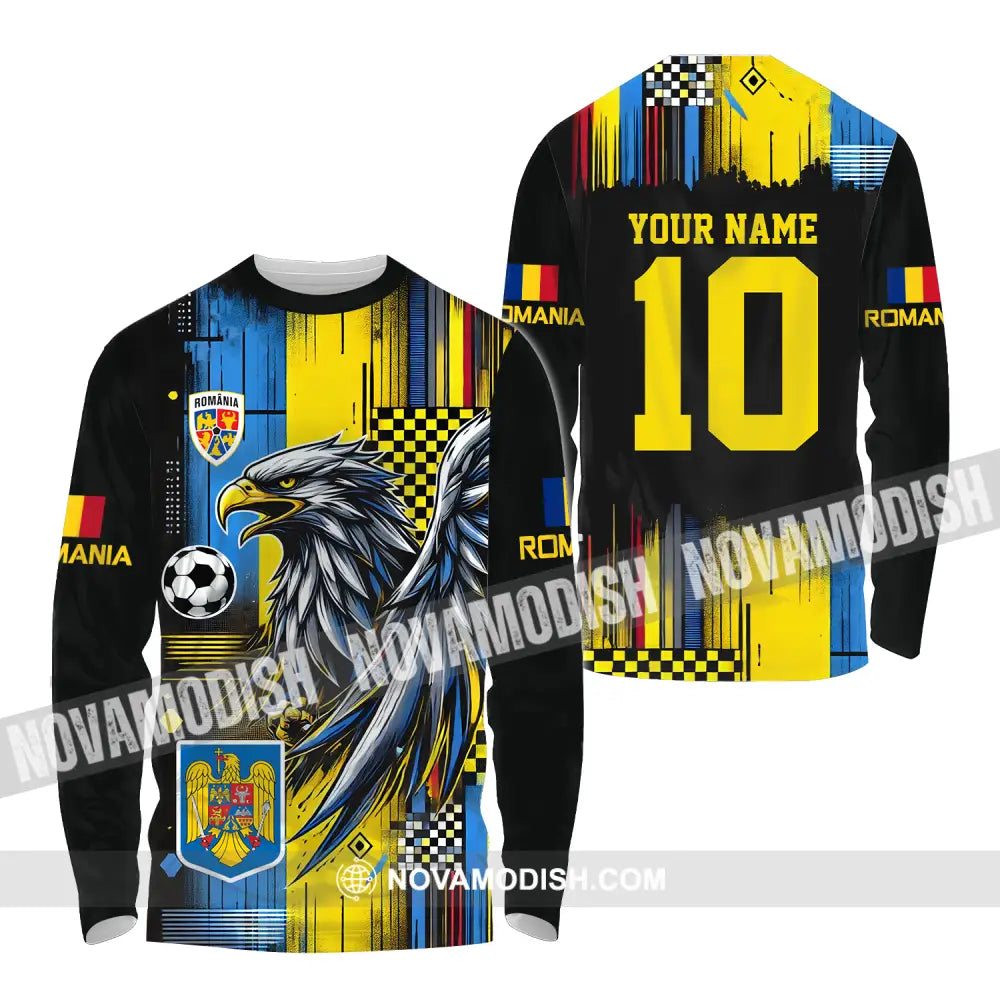 Unisex Shirt - Custom Name And Number Romania Shirt Enhance Long Sleeve Shirt / S T-shirt