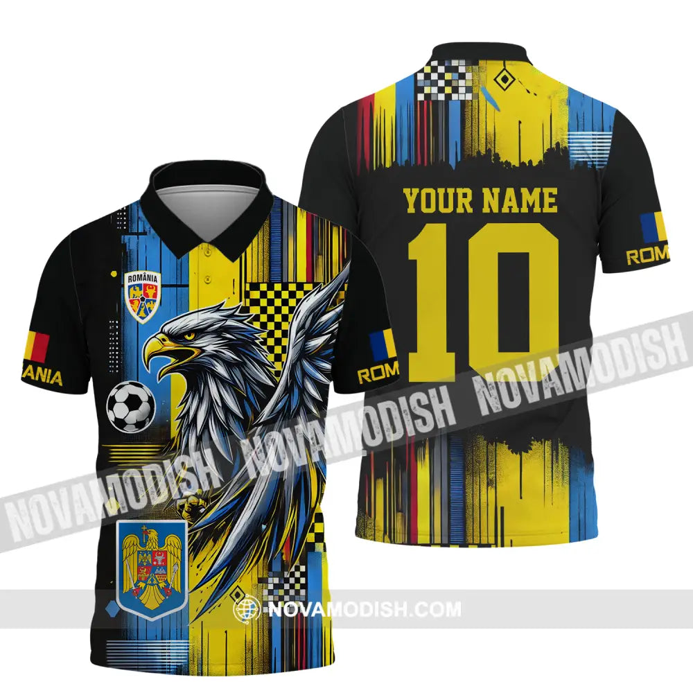 Unisex Shirt - Custom Name And Number Romania Shirt Enhance Polo Shirt / S T-shirt