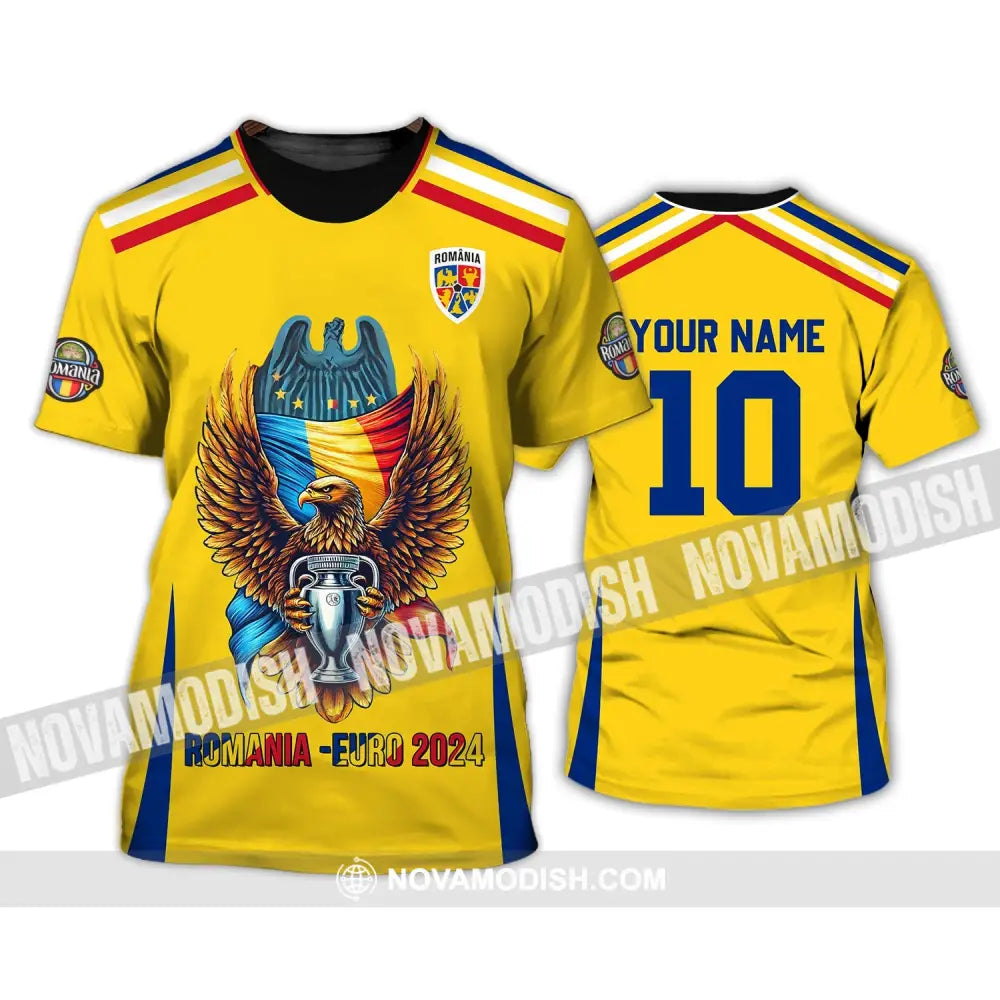 Unisex Shirt - Custom Name And Number Romania Euro 2024 T-Shirt / S T-Shirt