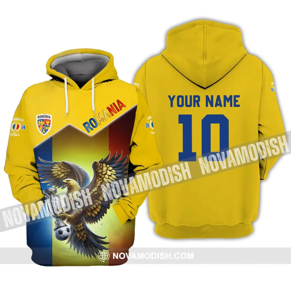 Unisex Shirt - Custom Name And Number Romania Euro 2024 Team Hoodie / S T-Shirt