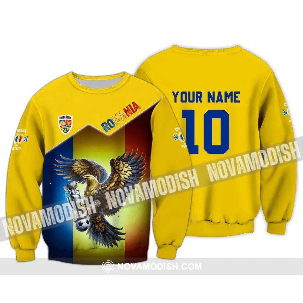 Unisex Shirt - Custom Name And Number Romania Euro 2024 Team Long Sleeve / S T-Shirt