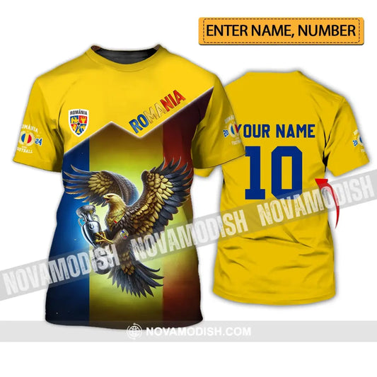 Unisex Shirt - Custom Name And Number Romania Euro 2024 Team T-Shirt