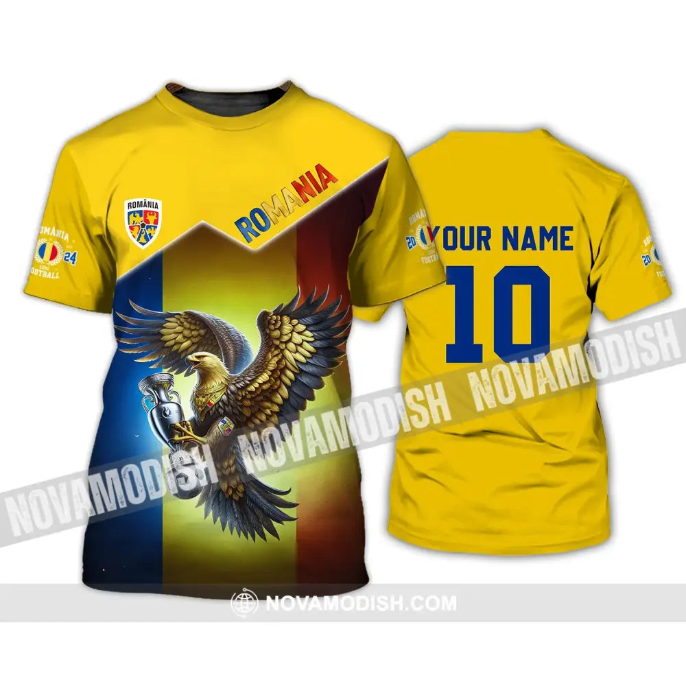 Unisex Shirt - Custom Name And Number Romania Euro 2024 Team T-Shirt / S T-Shirt