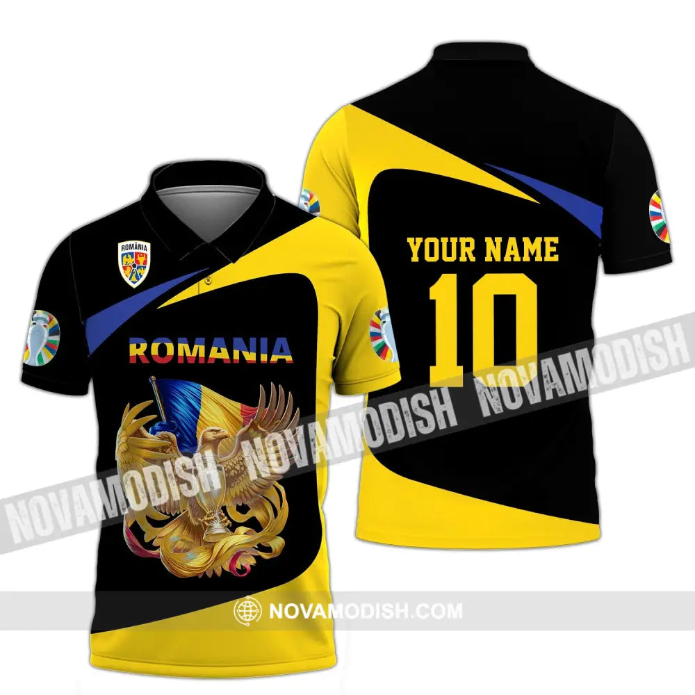 Unisex Shirt - Custom Name And Number Romania National Team Euro 2024 Polo / S T-Shirt