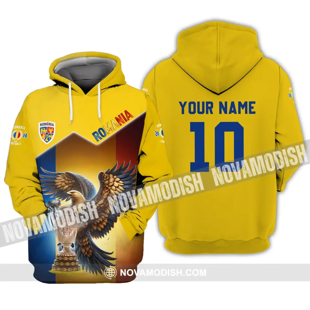 Unisex Shirt - Custom Name And Number Romania National Team Lover Hoodie / S T-Shirt