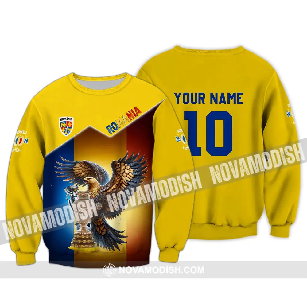 Unisex Shirt - Custom Name And Number Romania National Team Lover Long Sleeve / S T-Shirt