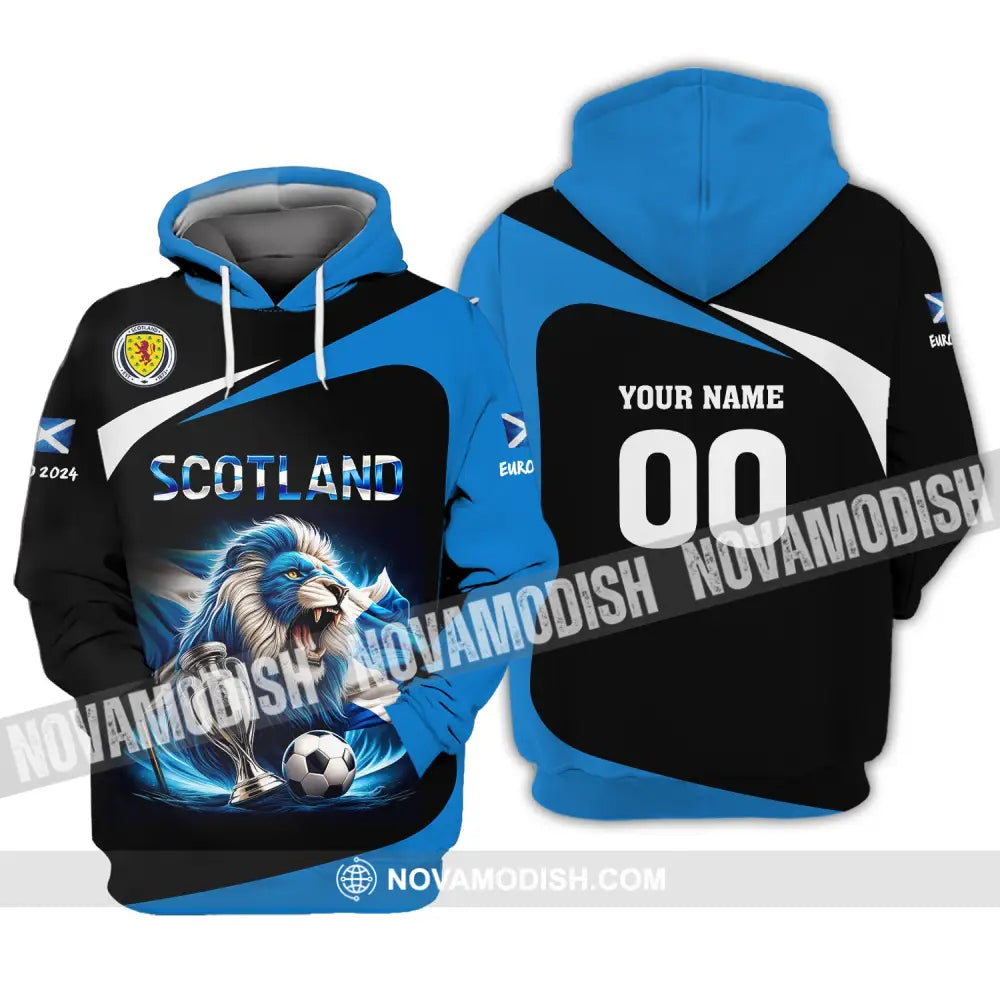 Unisex Shirt Custom Name And Number Scotland Football Euro 2024 Polo Long Sleeve Hoodie / S T-Shirt