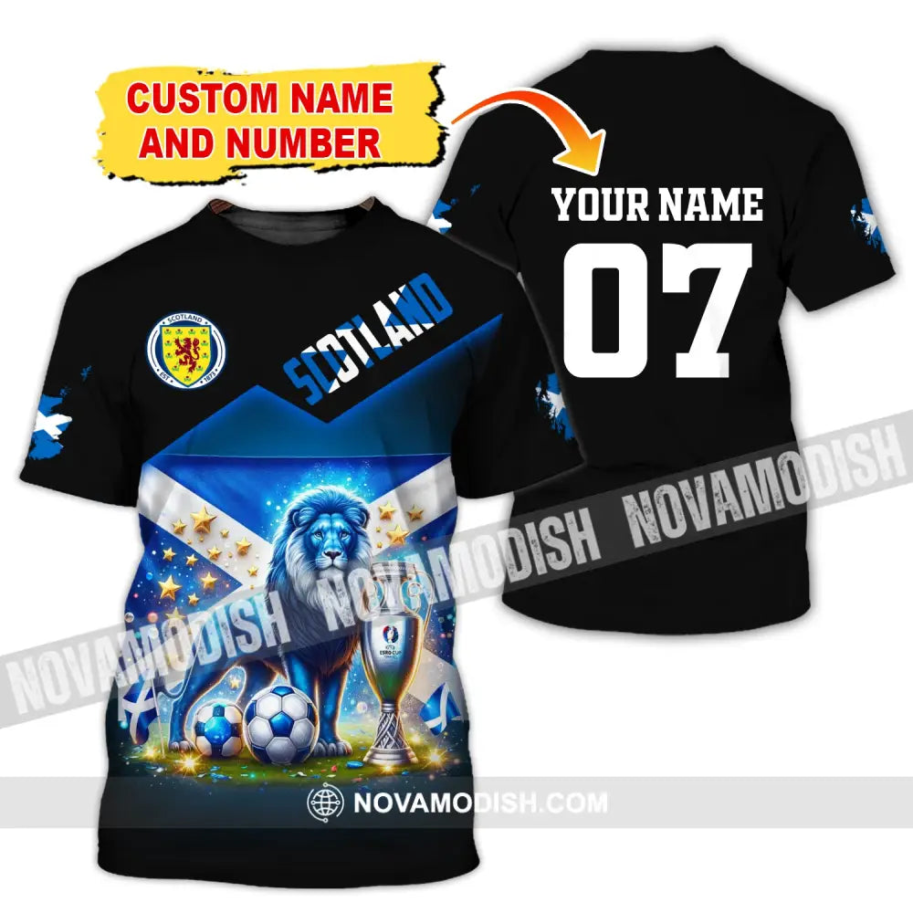 Unisex Shirt Custom Name And Number Scotland Football Euro 2024 Polo Long Sleeve T-Shirt