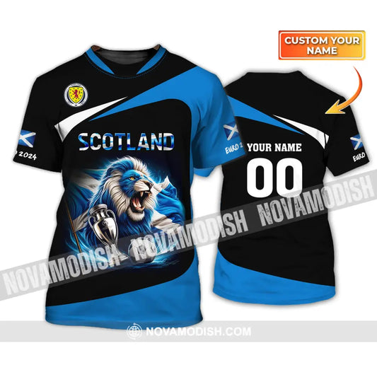 Unisex Shirt Custom Name And Number Scotland Football Euro 2024 Polo Long Sleeve T-Shirt