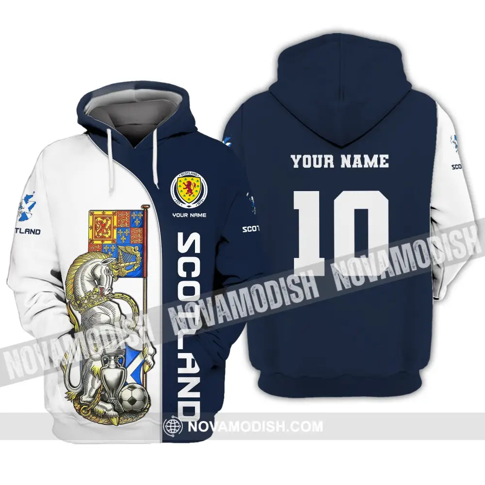 Unisex Shirt Custom Name And Number Scotland Football Polo Long Sleeve Euro 2024 Hoodie / S T-Shirt