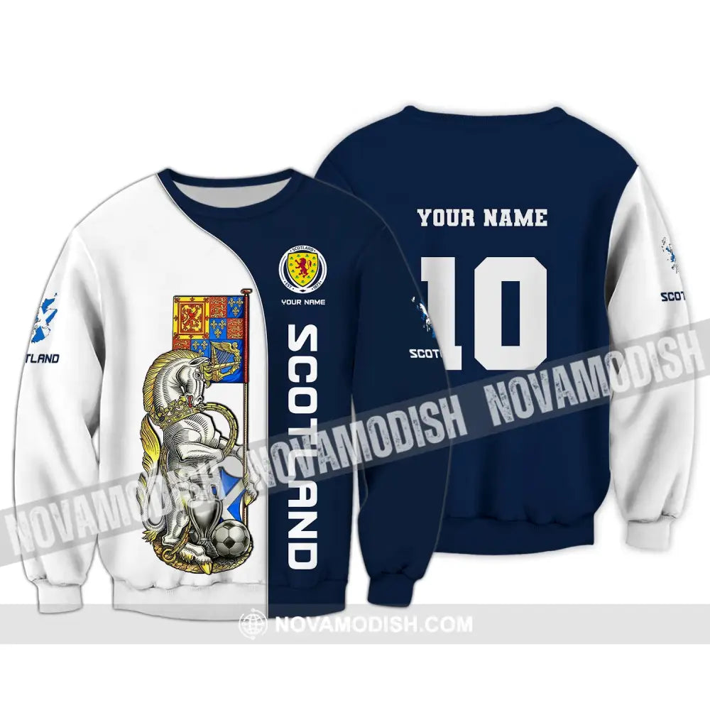 Unisex Shirt Custom Name And Number Scotland Football Polo Long Sleeve Euro 2024 / S T-Shirt