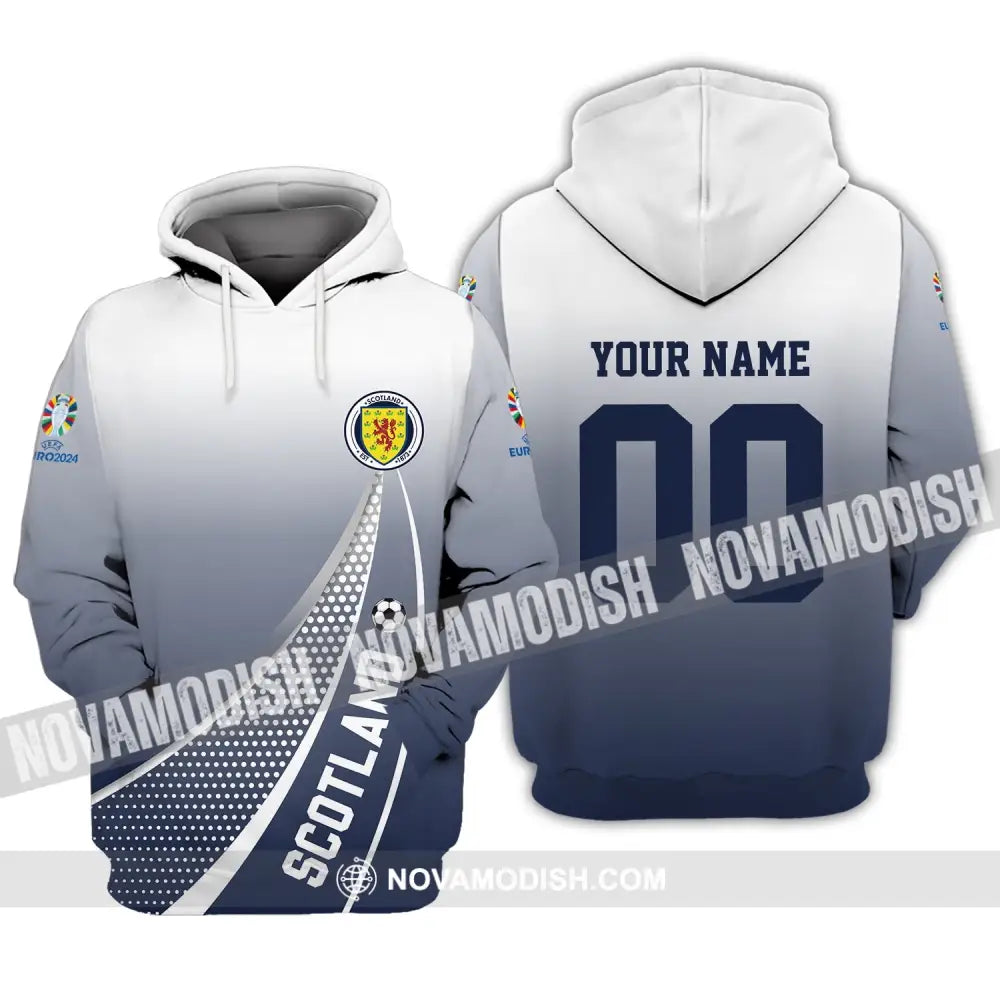Unisex Shirt - Custom Name And Number Scotland National Team Euro Shirt 2024 Hoodie / S T-shirt