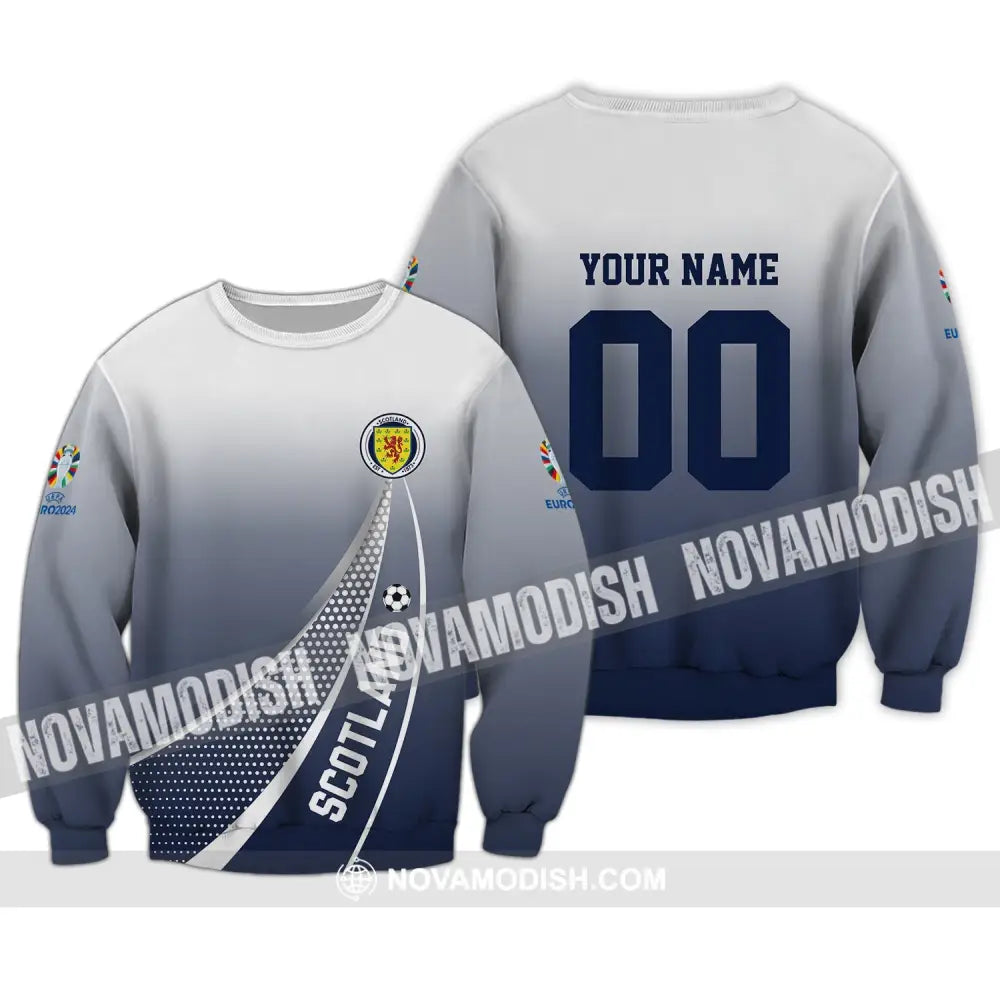 Unisex Shirt - Custom Name And Number Scotland National Team Euro Shirt 2024 Long Sleeve / S T-shirt