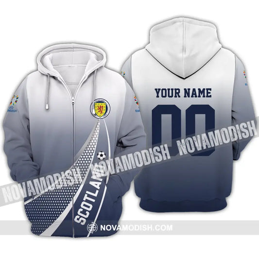 Unisex Shirt - Custom Name And Number Scotland National Team Euro Shirt 2024 Zipper Hoodie / S T-shirt