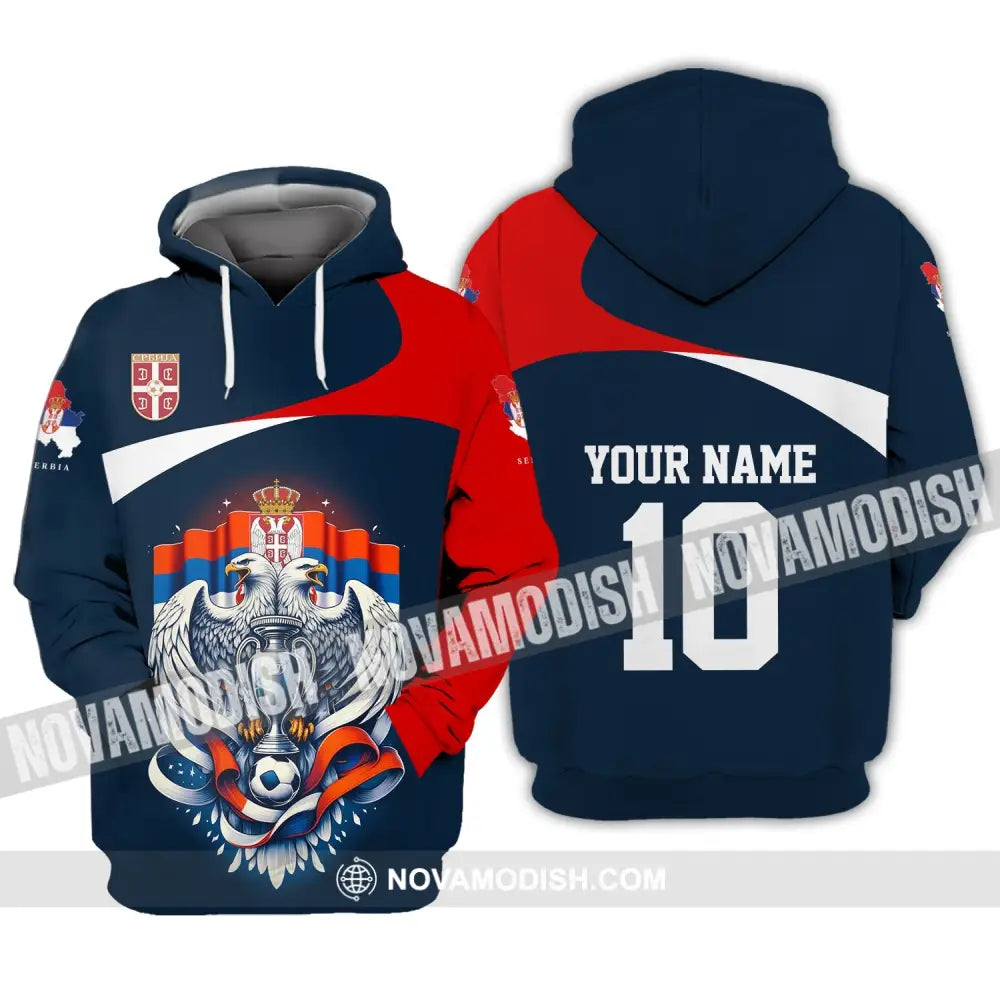 Unisex Shirt - Custom Name And Number Serbia Euro 2024 National Team Hoodie / S T-Shirt