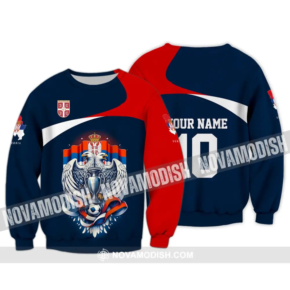 Unisex Shirt - Custom Name And Number Serbia Euro 2024 National Team Long Sleeve / S T-Shirt