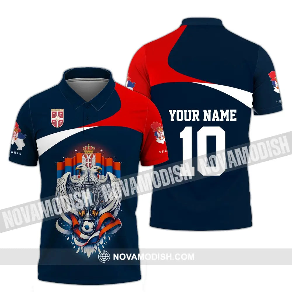 Unisex Shirt - Custom Name And Number Serbia Euro 2024 National Team Polo / S T-Shirt