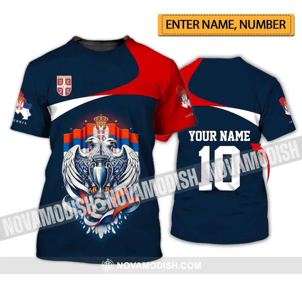 Unisex Shirt - Custom Name And Number Serbia Euro 2024 National Team T-Shirt