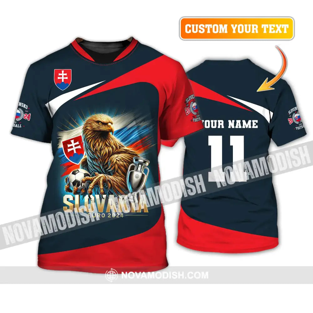 Unisex Shirt Custom Name And Number Slovakia Euro 2024 Football Uefa Polo Long Sleeve T-Shirt