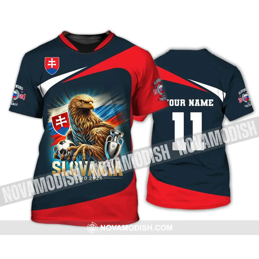 Unisex Shirt Custom Name And Number Slovakia Euro 2024 Football Uefa Polo Long Sleeve T-Shirt / S