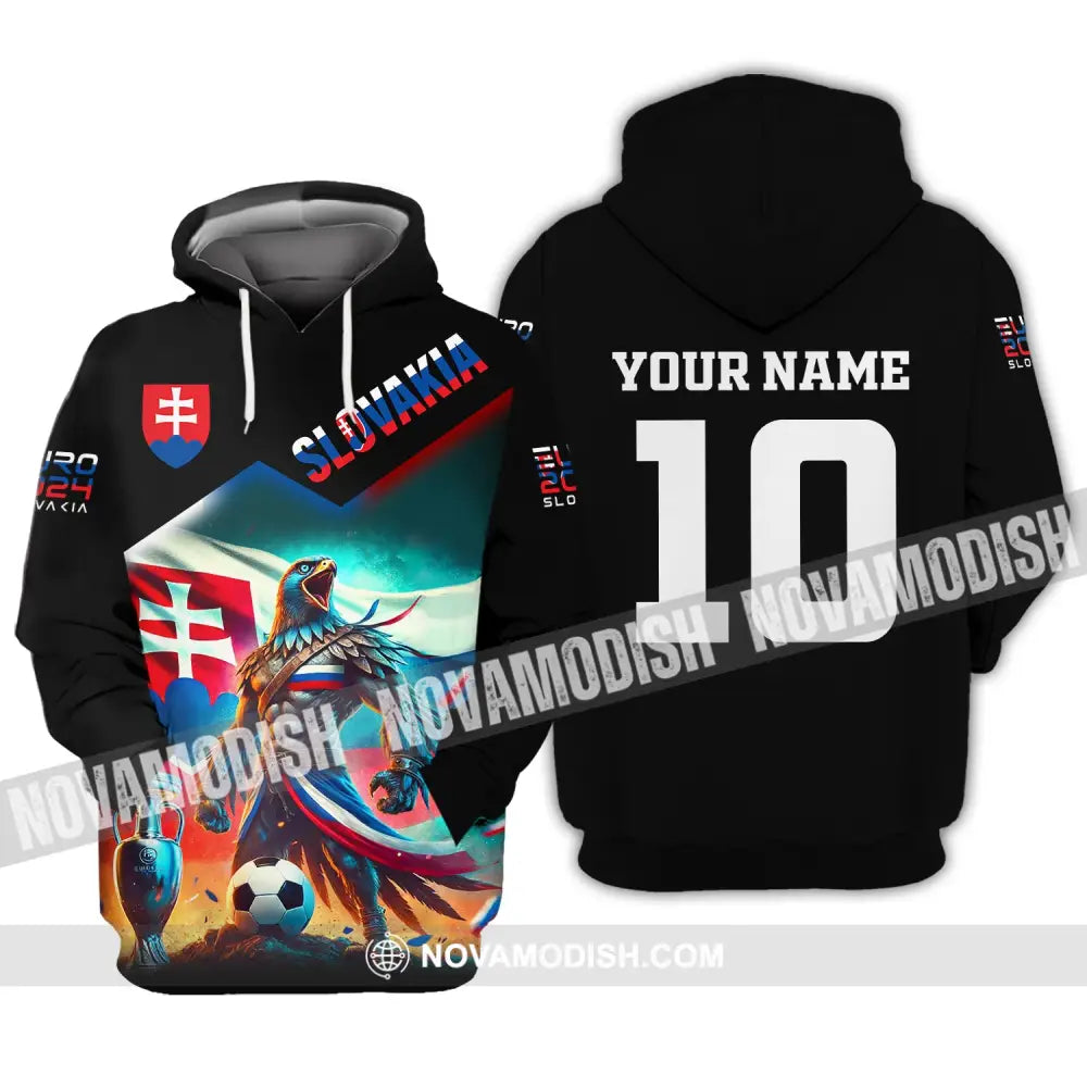 Unisex Shirt Custom Name And Number Slovakia Football Polo Long Sleeve Hoodie / S T-Shirt