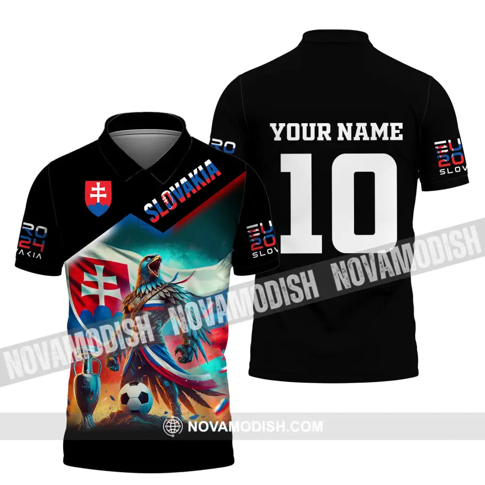 Unisex Shirt Custom Name And Number Slovakia Football Polo Long Sleeve / S T-Shirt