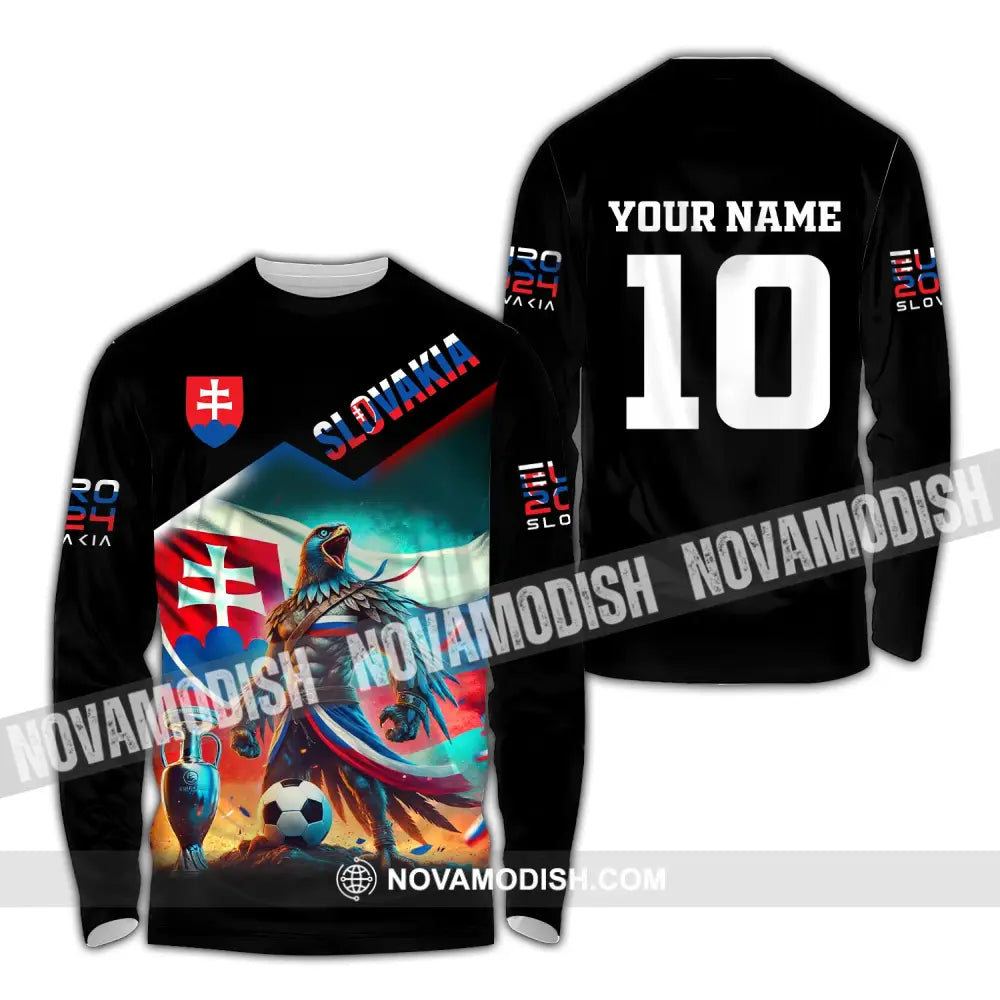 Unisex Shirt Custom Name And Number Slovakia Football Polo Long Sleeve / S T-Shirt